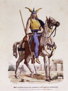 Galský jezdec po římské invazi - v „“Costumes de Paris v průběhu staletí““ od Unknown artist