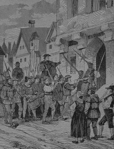 Německá selská válka (1524-1526): Orenbach, sedláci, Rotenburg, Bavorsko, Německo od Unknown artist