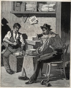 Zlatý šlehač. Rytina z roku 1885 v „“Les arts et metiers illustres““ od Adolphe BITARDA. od Unknown artist