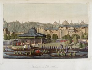 Vláda Osmanů: publikum u admirála – v „“Starém a moderním kostýmu““ od Ferrario, ed Milan od Unknown artist