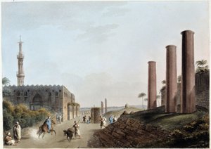 Žulové sloupy na sloupoví canopusu ve starověké Alexandrii - v „Výhledy do Egypta, Palestiny a dalších částí Osmanské říše““ od Unknown artist