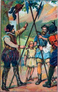 Guillaume Tell (William Tell) (legendární hrdinové švýcarské nezávislosti) se odmítl sklonit před kloboukem. Chromolitografie konce 19. století. od Unknown artist