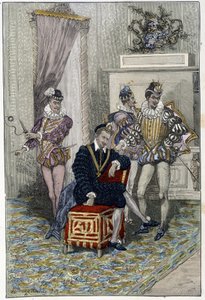 Jindřich III. (1551 - 1589) a jeho miláčci. od Unknown artist