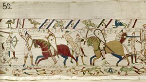 Zde padli bratři Haroldovi: Gyrth a Leofwine z Bayeux Tapestry od Unknown artist