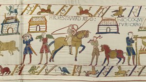 Tady je Wadard, tapisérie z Bayeux (vlněná výšivka na plátně) od Unknown artist
