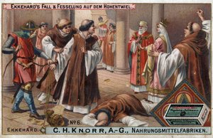 Historie Ekkeharda IV ze St. Gallen (St. Gallen) nebo Eckhard, Eckhart (980 -1057) erudovaný a latinský básník. Pád Ekkeharda a jeho chingy v Hohentwielu. od Unknown artist