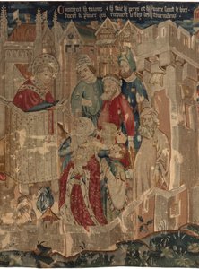 Historie Saint Piat a Saint Eleuthère, scéna 3: Saint Piat je poslán do Tournai, aby kázal víru od Unknown artist