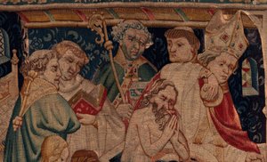 Historie Saint Piat a Saint Eleuthère, Scéna 7 křest exulantských křesťanů, Detail. Křest. od Unknown artist
