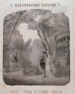 Ilustrace k druhému dějství Fausta od Charlese Gounoda od Unknown artist