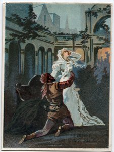 Ilustrace „“ Ernani“ od italského skladatele Giuseppe Verdiho (1813 - 1901), dějství 2, scéna IV opera vytvořená v roce 1844 po tragédii „“ Hernani““ od Victora Huga. Chromolitografie konce 19. století. od Unknown artist