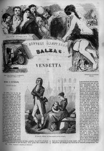 Ilustrace „La Vendetta“, román Honore de Balzac (1799-1850). od Unknown artist