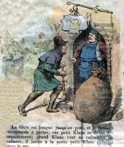 Ilustrace konce 19. století k pohádce Hanse Christiana Andersena (1805-1875) „Grand Claus and Little Claus“ (Klaus). Soukromá sbírka. od Unknown artist