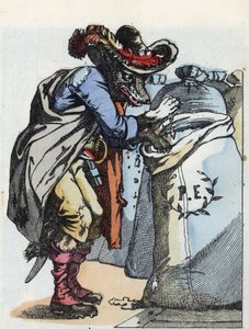 Ilustrace příběhu „Compere le Loup, Maitre Renard, Comere la Chevre et ses petits biquets““ podle bajky Jean de la Fontaine. V „“ Pohádky z domova pro nejmenší““. Anonymní rytina 19. století. od Unknown artist