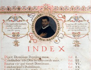 Indexová stránka s portrétem Giovanniho Giacoma Gastoldiho od Unknown artist