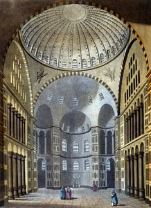 Interiér mešity Hagia Sophia v Konstantinopoli - ve „starém a moderním kostýmu““ od Ferrario, ed. Milán od Unknown artist