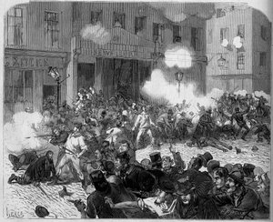 Irsko 1872: Belfastské potíže, boj mezi orangisty a katolíky. od Unknown artist