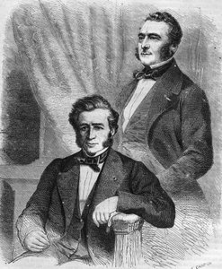 Isaac a Jacob Emile Pereire, francouzští podnikatelé, zakladatelé Société de Crédit Mobilier (1852). od Unknown artist