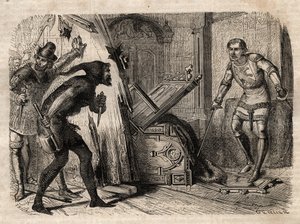 Jacob Van Artevelde (1290-1345) zavražděn v roce 1345 - Jacques (Jacob) Van Artevelde (1287 - 1345), známý jako moudrý muž z Gentu, v roce 1345 padl pod ranou buržoazie z Gentu - rytina "Lidové" Il Slovník“ - 1864 - od Josepha od Unknown artist
