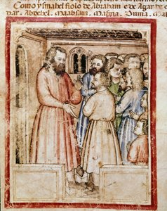 Jacob a jeho dvanáct dětí Miniatura z kodexu 212 (nebo Padovano Codice nebo Bible z Padovy) 1390-1400 Rovigo, Accademia dei Concordi od Unknown artist