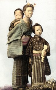 Japonské děti, konec 19. století od Unknown artist