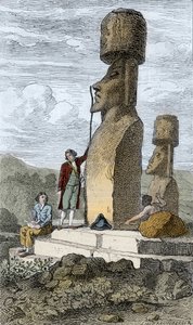Jean-Francois Galaup, Comte de La Perouse anglický mořeplavec a průzkumník, na Velikonočním ostrově během své asijské plavby od Unknown artist