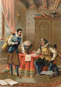 Johannes Kepler (Keppler) (1571 - 1630) s Tycho Brahe (1546-1601), astronomové, Praha 1600 - po vědě a jejích lidech od Louise Figuiera, Barcelona 1881 od Unknown artist