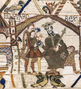 Král Edward Vyznavač posílá Harolda do Normandie, Bayeux Tapestry (vlněná výšivka na plátně) od Unknown artist