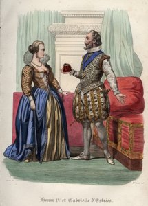 Francouzský král Jindřich IV (Henry IV) (1553-1610) a jeho milenka Gabrielle d