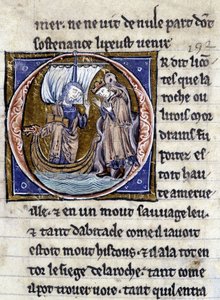král Modreius. Rukopis: Dobytí Saint Gréal, napsaný 717 let po umučení našeho pána. Bibliotheque Municipale de Rennes, ms. 255 (Sbírka románů Kulatého stolu); Paříž od Unknown artist