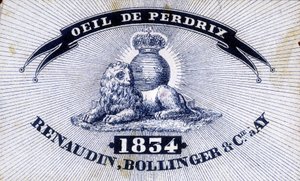 Štítek “” Eye of Partridge - Renaudin, Bollinger & Cie à AY - 1834””. od Unknown artist