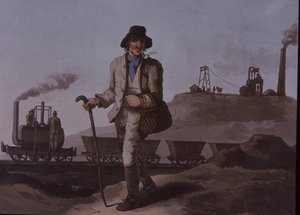Dělník, raná průmyslová revoluce, začátek 19. století (barevné lito) od Unknown artist