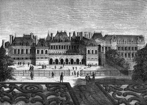 Bývalý Palais Cardinal, nyní Palais Royal v Paříži - v „Histoire de France““ od Henriho Martina, sd. 19. století od Unknown artist