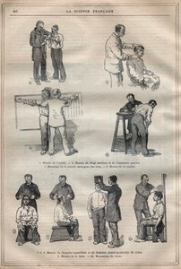 Soudní antropometrie nebo bertillonnage, metoda Alphonse Bertillona (1853-1914) - Rytina v „“La Science francaise““ od Unknown artist