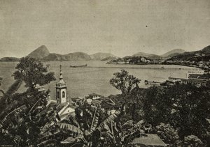 Pláž Lapa, Rio de Janeiro, Brazílie, rytina z fotografie Vittoria Borona z L