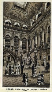 Velké schodiště nové opery (Opera Garnier) v Paříži. od Unknown artist