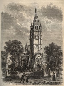 Ogival umění na ústupu - Notre-dame de Roscoff en bretagne - rytina 19. století din od Unknown artist