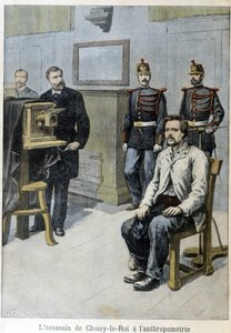 Vrah Choisy-le-Roi k antropometrii (a pan Alphonse Bertillon) - v „“Le Petite Journal“, květen 1899 od Unknown artist