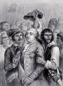 Lidé v Tuileries, čepice Ludvík XVI. z frygické čepice, červen od Unknown artist