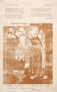 Les Bretonnes (The Breton Women) (dřevěný tisk) od Unknown artist
