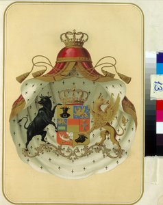 Les armoiries des francs macons de la Grande Loge de Suede Norvege. (Znak zednářské velké lóže Švédska, Norska). Anonymní dílo, litografie. Ruská státní knihovna, Moskva. od Unknown artist