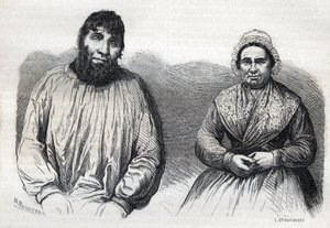 Les epoux Dumollard (Martin Dumollard (1810-1862) a jeho manželka komplice Marie Anne (Marie-Anne) Martinet (1814-1875) Rytina 19. stol. od Unknown artist