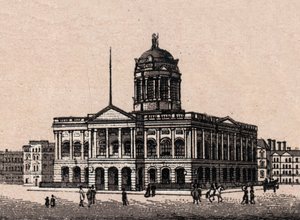 Liverpool, Anglie: pohled na radnici. v „“ Svět ilustruje 168 pohledů““ Nedatováno (konec 19. století) od Unknown artist