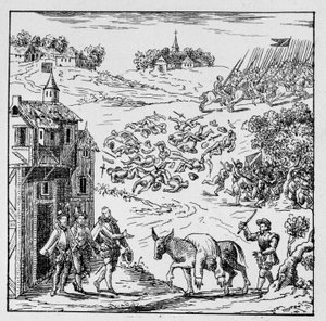 Ludvík I. Bourbonský, princ z Conde (Bourbon-Conde) (1530-1569) byl zabit v bitvě a jeho tělo, nasazené na anessu, bylo přivezeno do Jarnacu, vystaveno zraku celé armády a poté prodáno vévodovi. z Longueville, jeho švagr, který ho nechal carr od Unknown artist