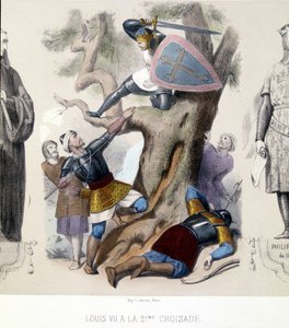 Ludvík VII. mladý (1120/1180), Capetiens řídí během 2. křížové výpravy (1147/1149). od Unknown artist