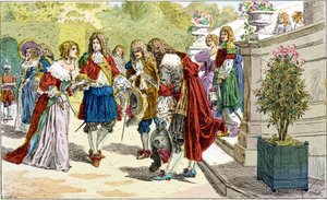 Ludvík XIV. a jeho dvůr ve Versailles. od Unknown artist