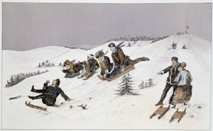 Luge - v „“Náčrtech kanadských sportů a zábav““ od Lieuta. Henry Buckton Laurence od Unknown artist
