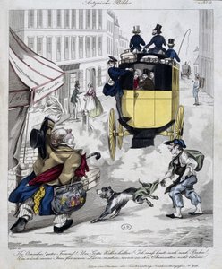 Man press postrádá Omnibus. Kreslený film vyrobený kolem roku 1840 od Unknown artist