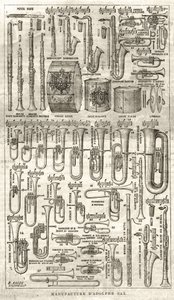 Výroba Adolphe (Adolph) Sax, vynálezce saxofonu (1814-1894). Rytina v „The Illustrious Universe“ z roku 1867. od Unknown artist