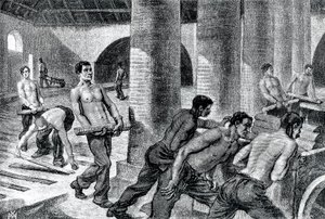 Výroba železa v továrně Couillet od Unknown artist