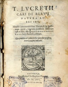 Rukopisná strana svazku 6 „De natura rerum“ (Z přírody) od latinského filozofa Lucrece (Titus Lucretius Carus) (98-55 př.nl) 1564 od Unknown artist